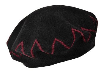 Dámsky vlnený baret Flok čierna/červená
