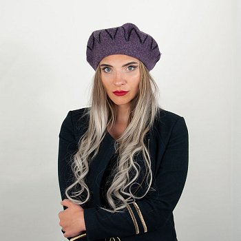 Dámsky vlnený baret Flok fialová