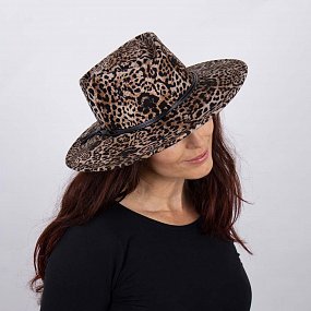 Dámsky klobúk s leopardím vzorom 21929