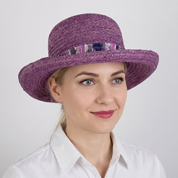 Dámsky slamený klobúk 23162 fialová