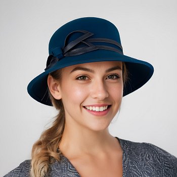 Elegantný klobúk 23058 modrá 57