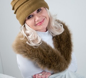 Golier z kožušiny golier-šálový béžová