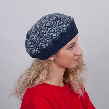Vlnený baret Fokra modrá