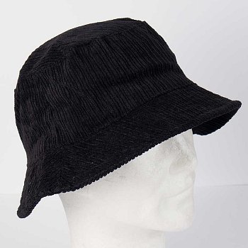Menčestrový klobúk bucket hat 233190HH čierna 60