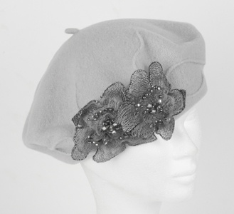 Luxusný baret Elinor svetlo šedá